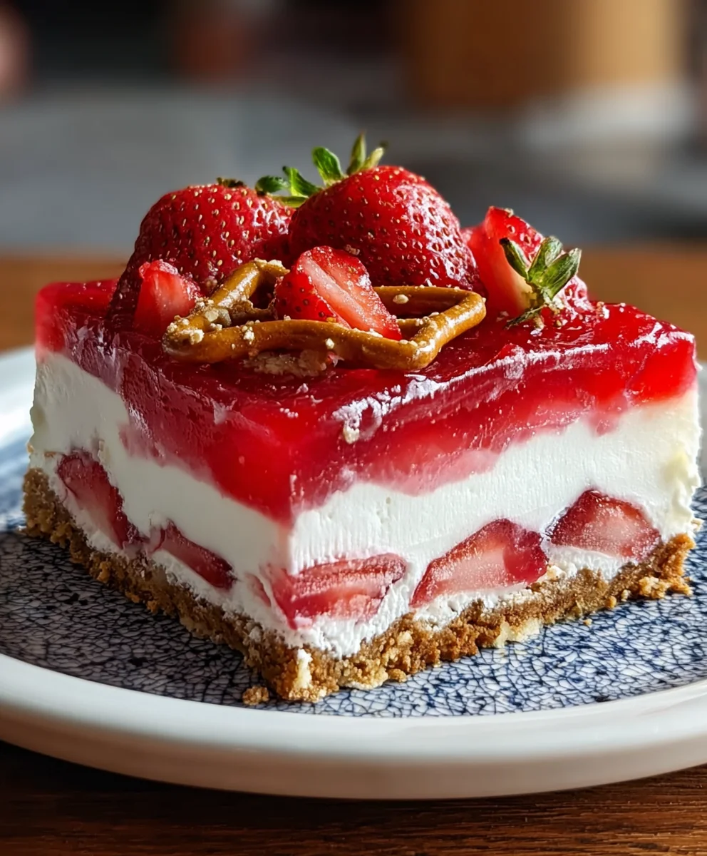 Strawberry Pretzel Salad-Sweet Salty Dessert Classic
