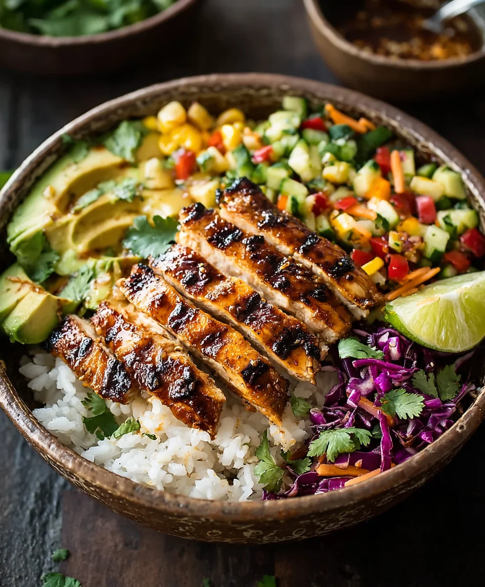Honey Chipotle Chicken Rice Bowls-Quick Easy Meal