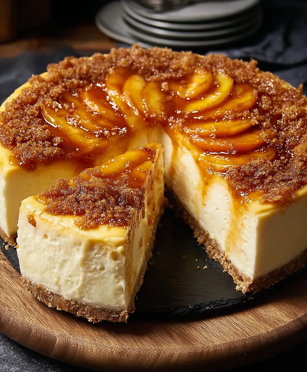 Peach Cobbler Cheesecake-Decadent Dessert