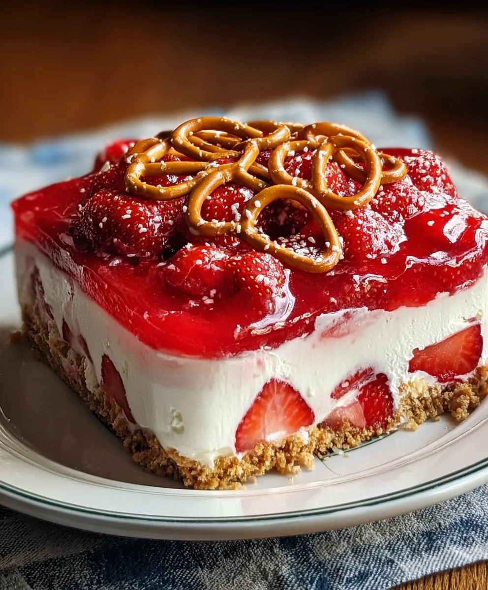 Strawberry Pretzel Salad-Sweet Salty Dessert Classic