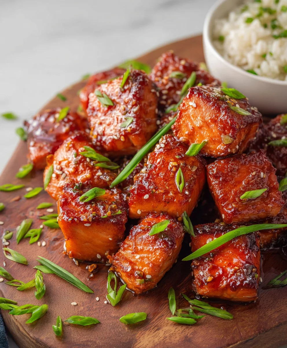 Honey Garlic Salmon Bites Quick Recipe