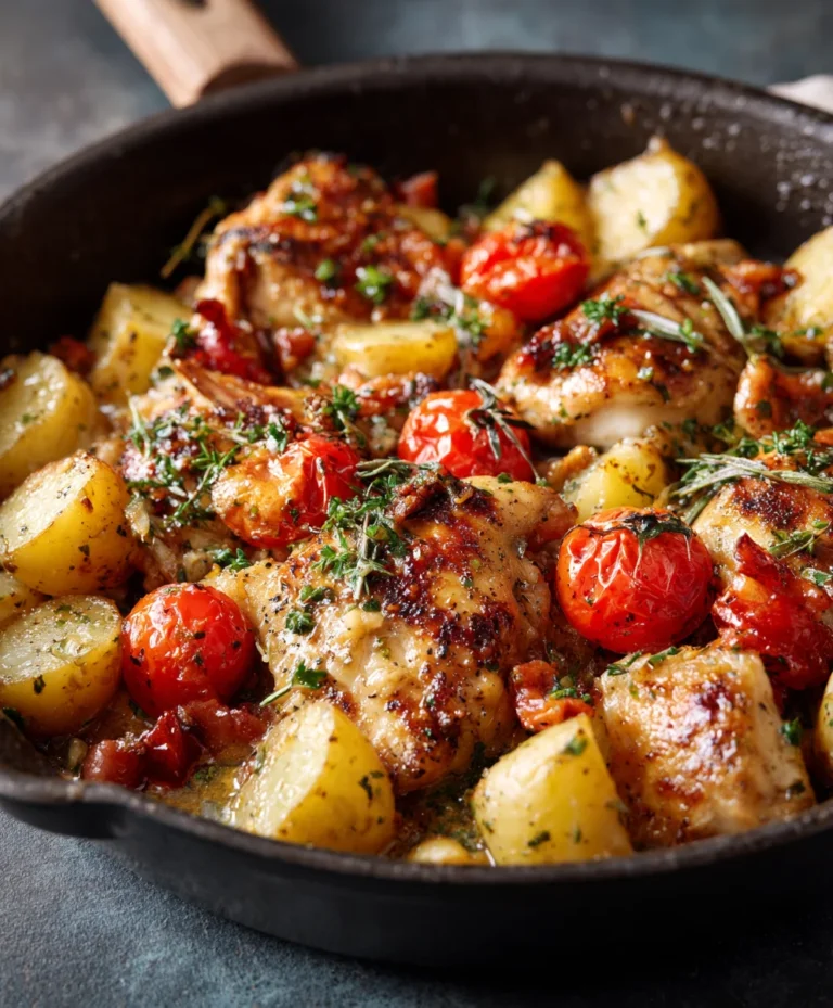 Garlic Butter Beef and Potatoes Skillet Dinner