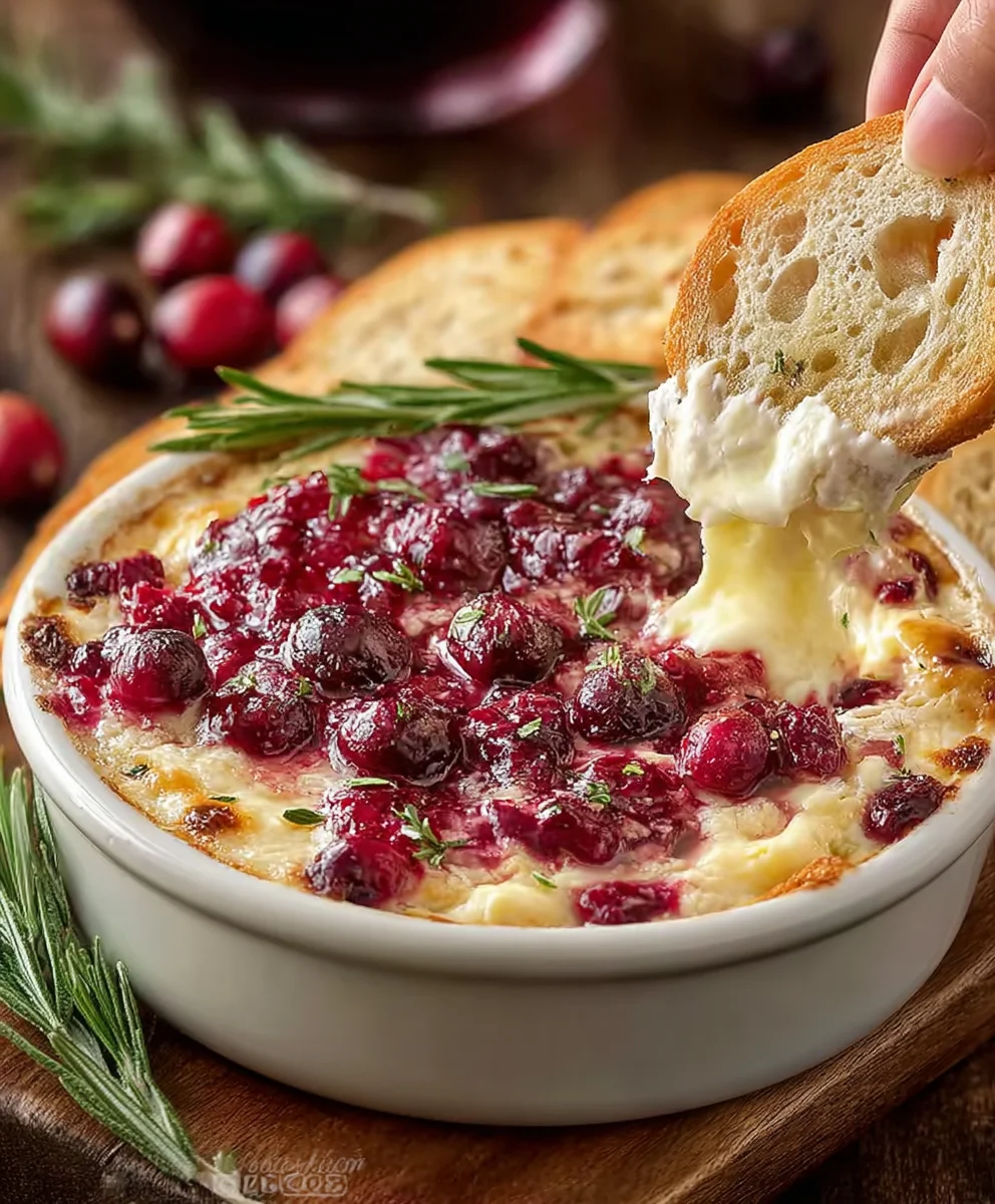 Cranberry Brie Dip- Easy Cheesy Appetizer Recipe