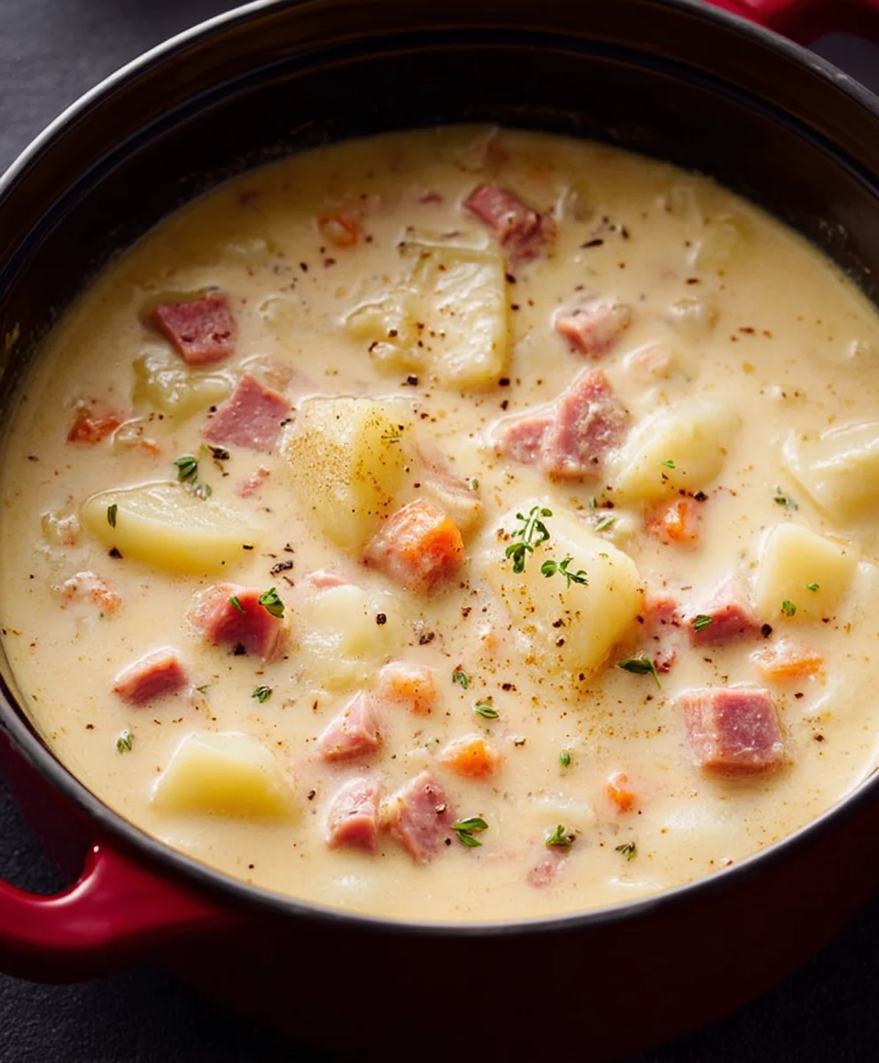 Easy Beef Beef Ham Potato Soup - Comforting & Delicious