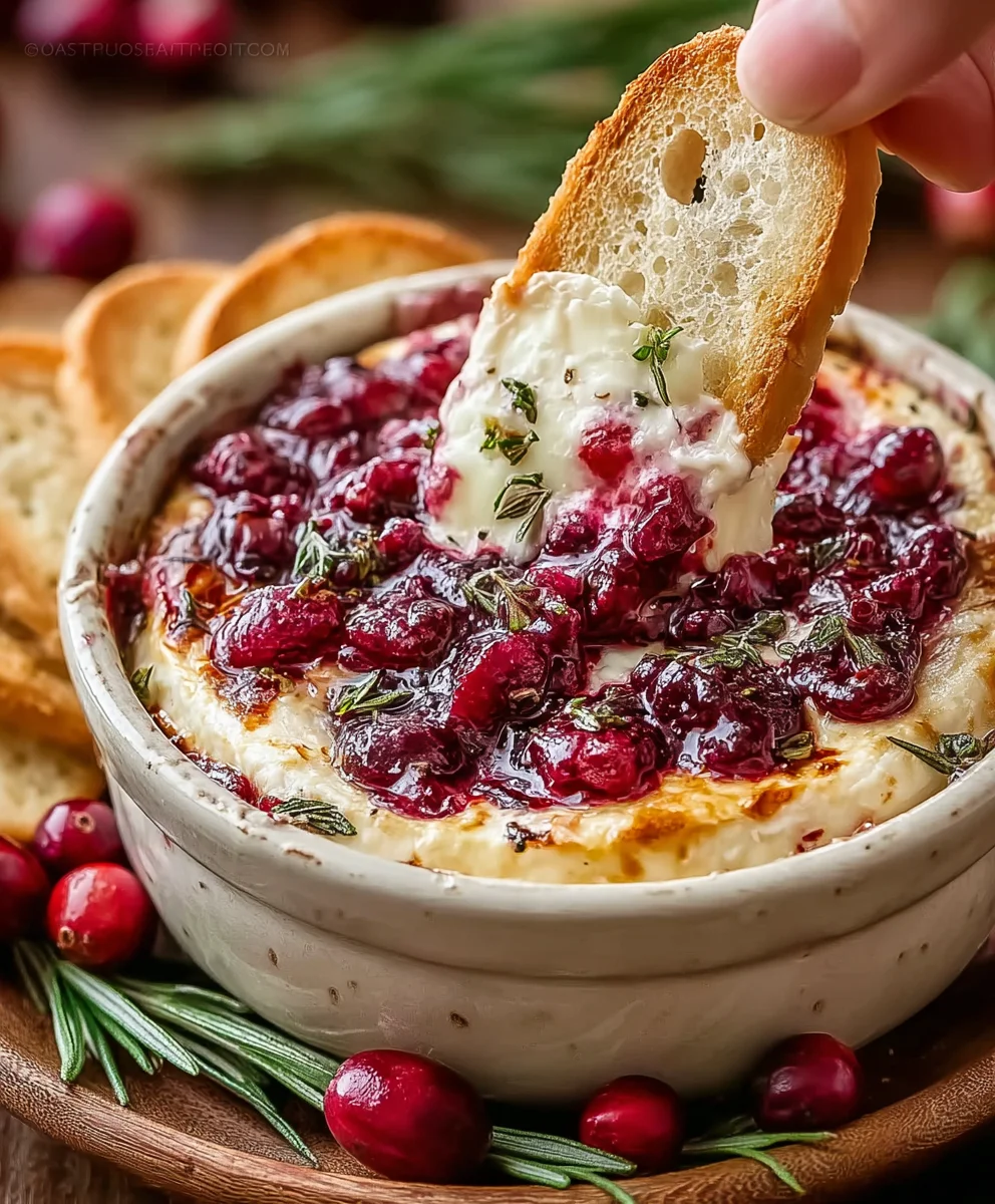Cranberry Brie Dip- Easy Cheesy Appetizer Recipe