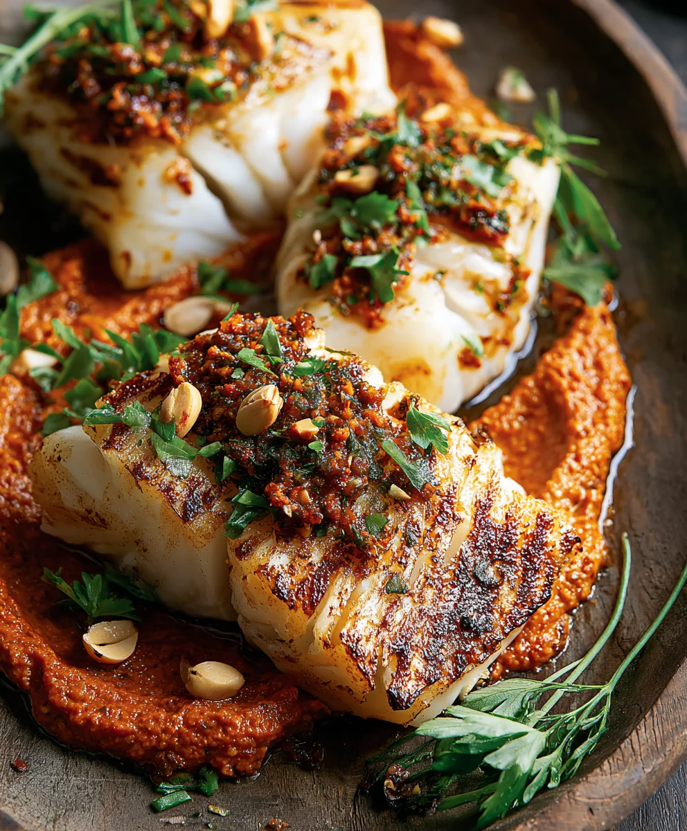 Spanish Grilled Cod Romesco Sauce Recipe