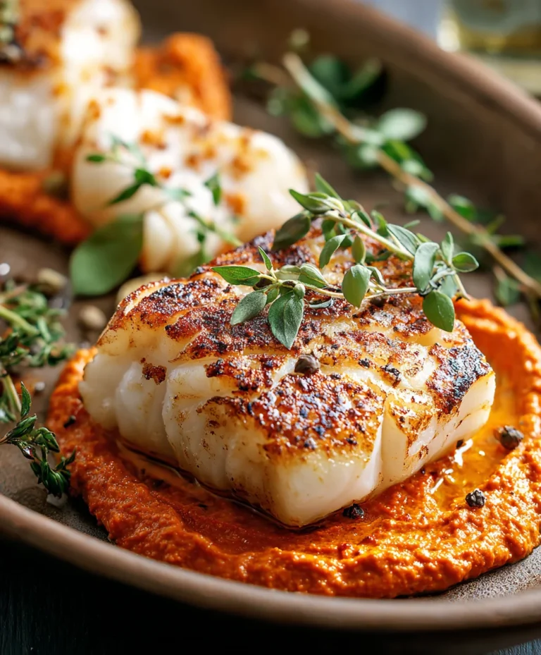 Grilled Cod with Almond Romesco-Spanish Flavor