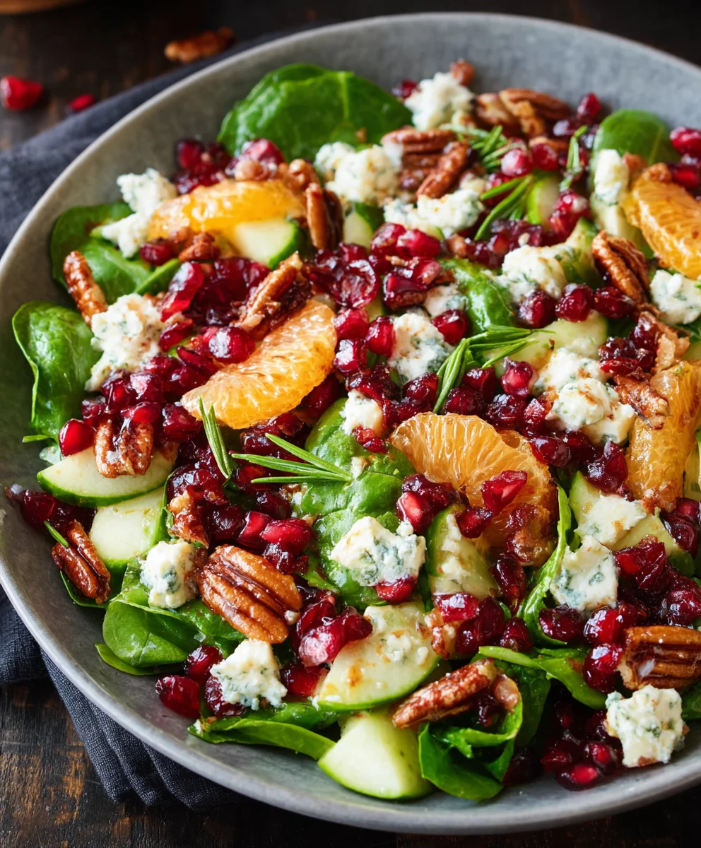 Shaved Brussels Sprout Salad-Pomegranate-Candied Pecans
