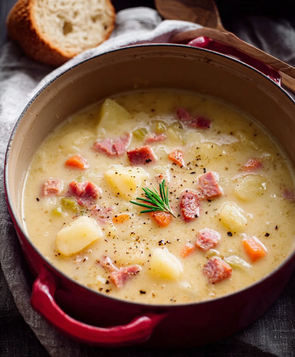 Easy Beef Beef Ham Potato Soup - Comforting & Delicious