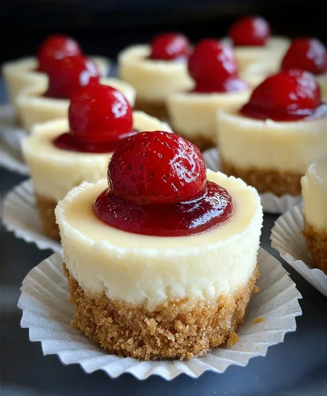 Super Easy Mini Cheesecakes with Vanilla Wafer Crust