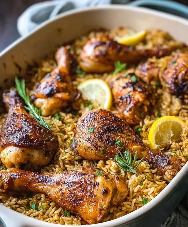Baked Chicken Legs and Rice
