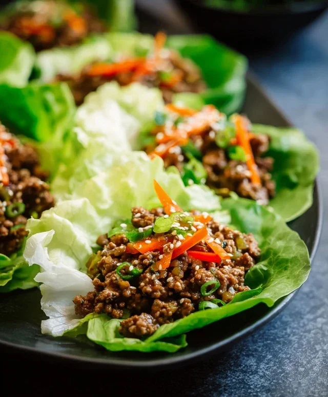 Asian Style Ground Beef Lettuce Wraps
