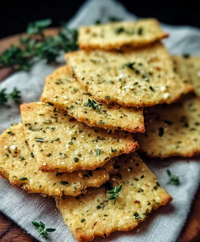 Garlic and Herb Chickpea Flour Snack Crackerss