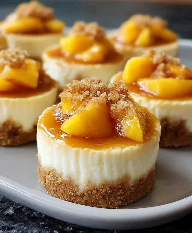 Peach Cobbler Mini Cheesecakes