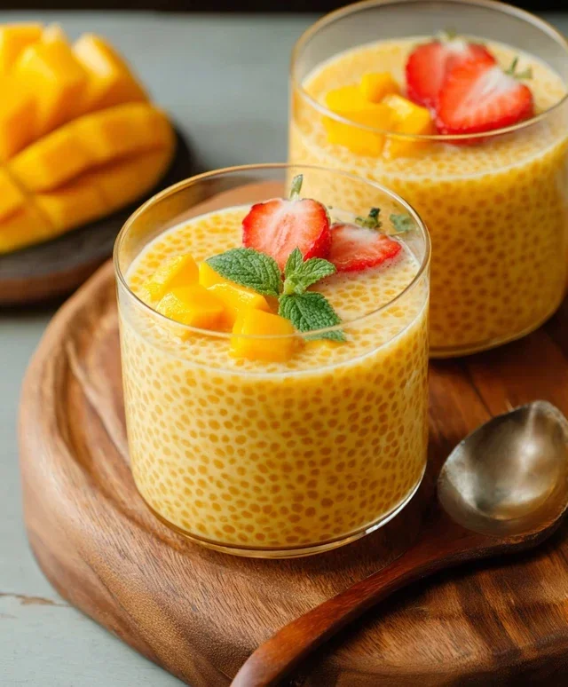 Mango Tapioca Pudding (Mango Sago)