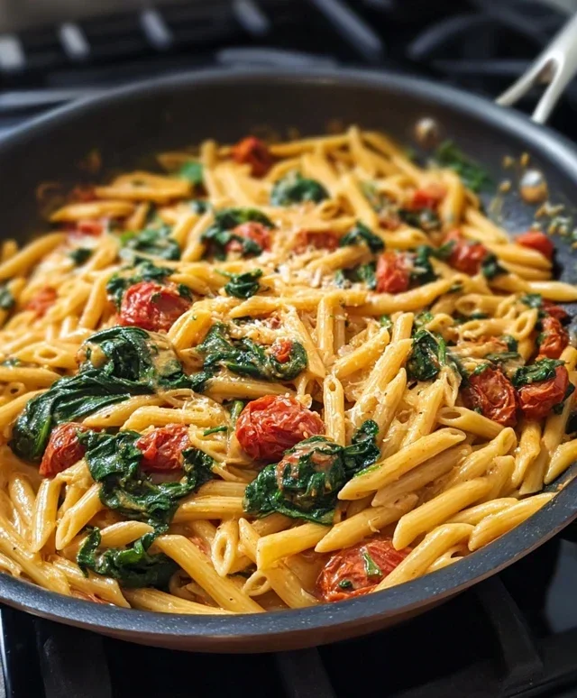 One-Pot Spinach Tomato Pasta