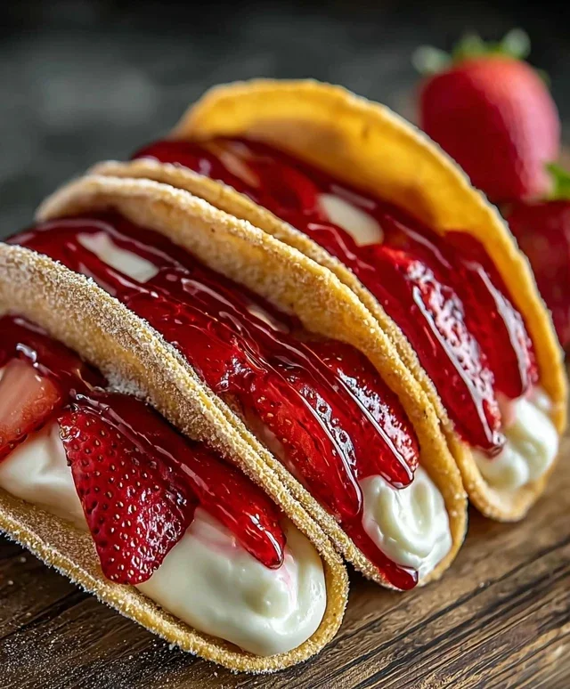 Strawberry Cheesecake Dessert Tacos