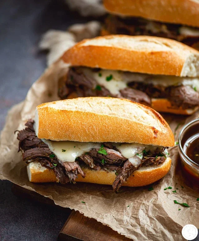 Crockpot French Dip Sandwiches