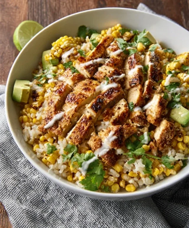 Street Corn Chicken Rice Bowl Recipe