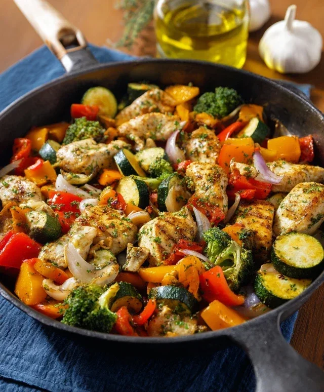 Healthy Chicken and Vegetables Skillet