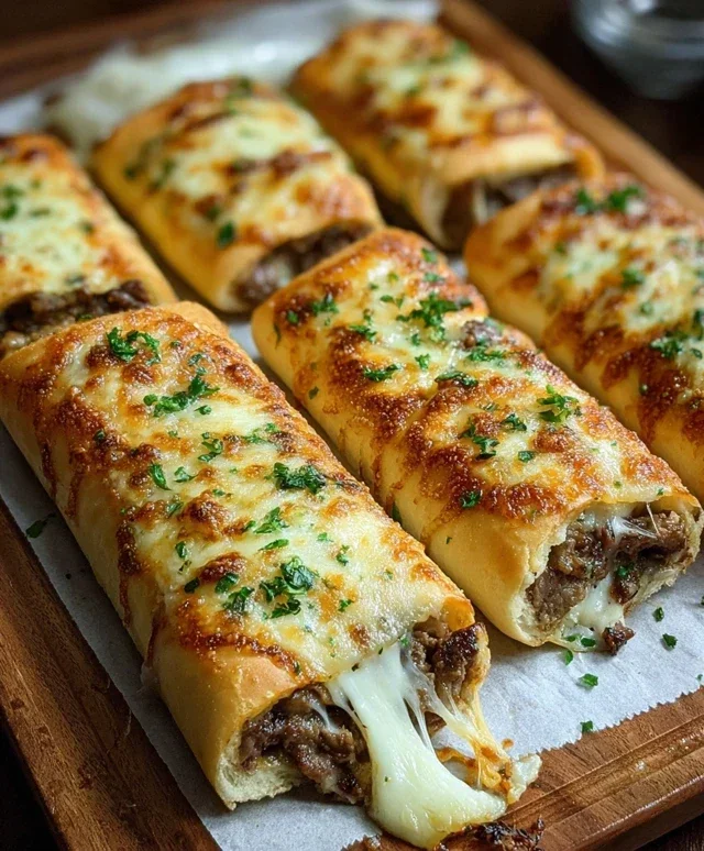Philly Cheesesteak Stuffed Cheesy Breadsticks