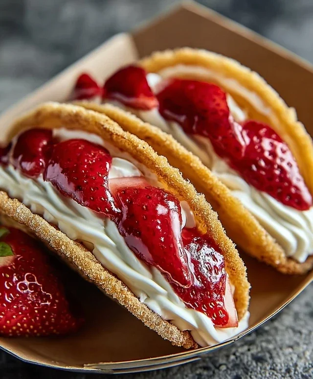 Strawberry Cheesecake Dessert Tacos