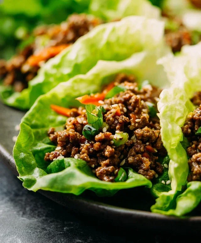 Asian Style Ground Beef Lettuce Wraps