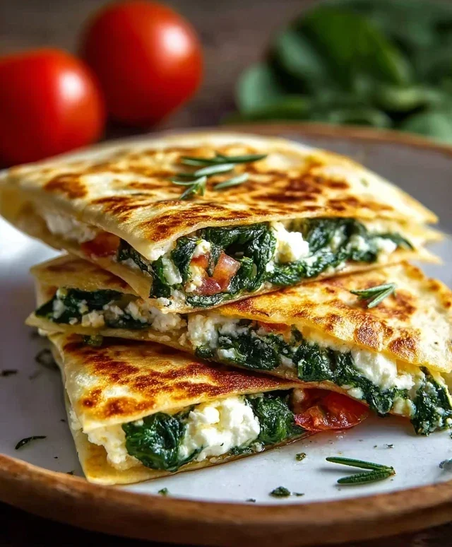 Spinach and Feta Quesadillas