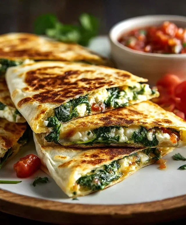 Spinach and Feta Quesadillas
