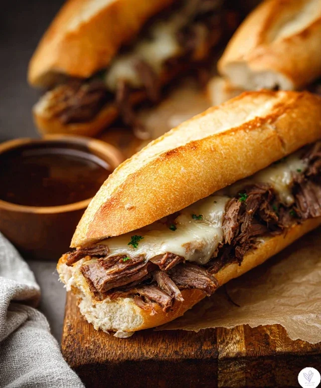 Crockpot French Dip Sandwiches
