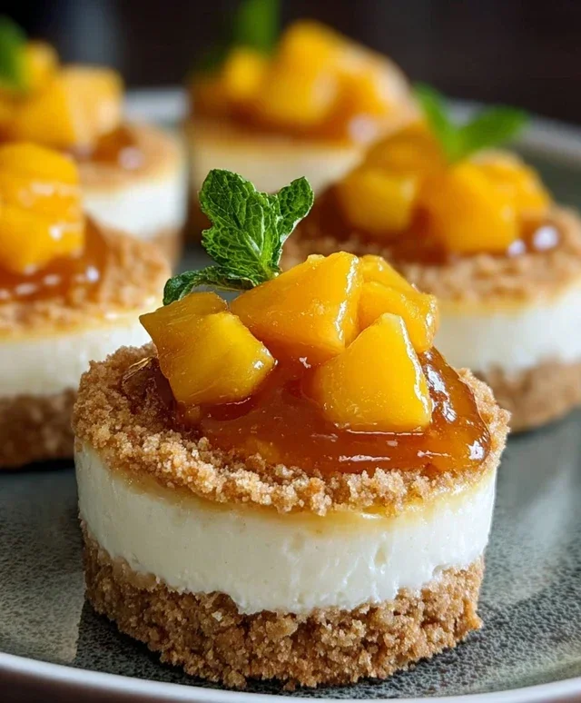 Peach Cobbler Mini Cheesecakes