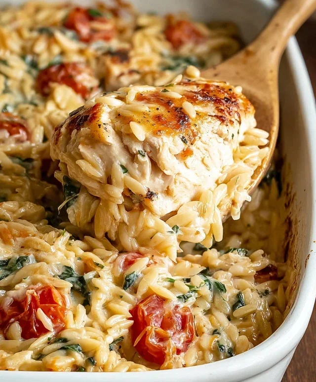 Orzo Tuscan Chicken Bake