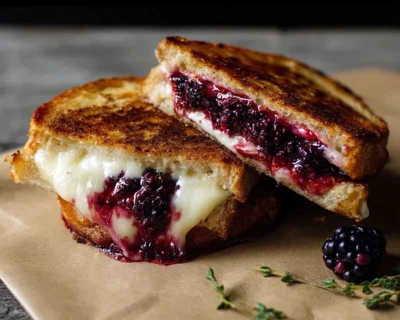 Blackberry Balsamic and Brie Grilled Cheese