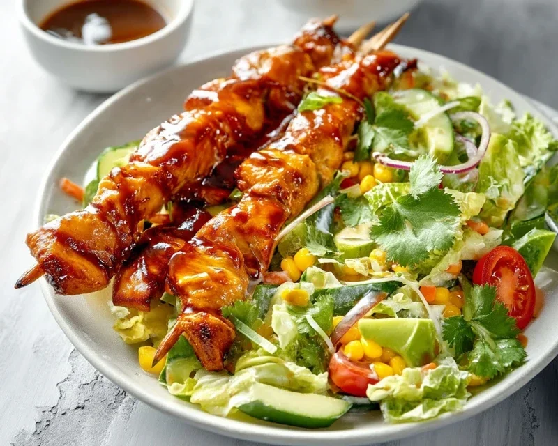 BBQ Chicken Skewer Salad