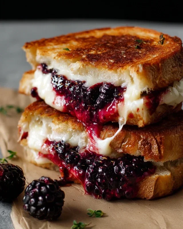 Blackberry Balsamic and Brie Grilled Cheese