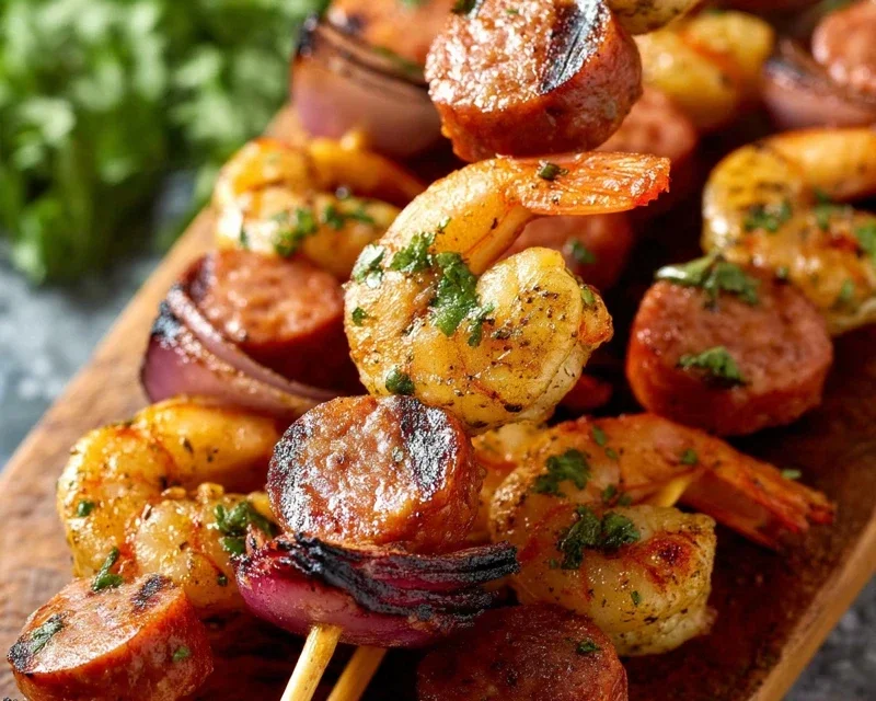 Sausage and Shrimp Kabobs