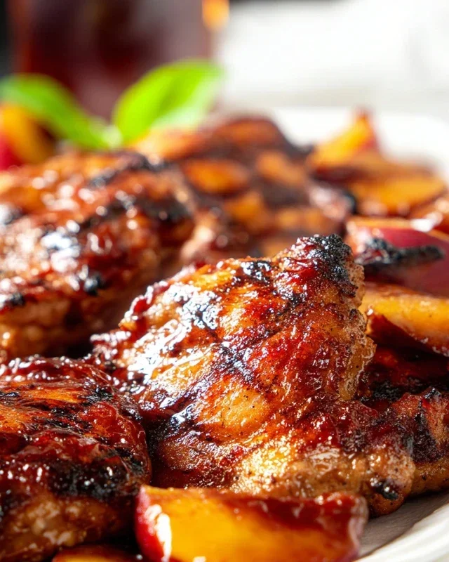 Grilled Bourbon Extract Extract Peach BBQ Chicken