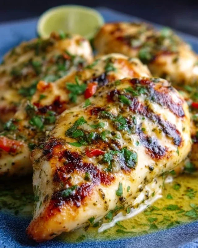 Grilled Salsa Verde Pepper Jack Chicken