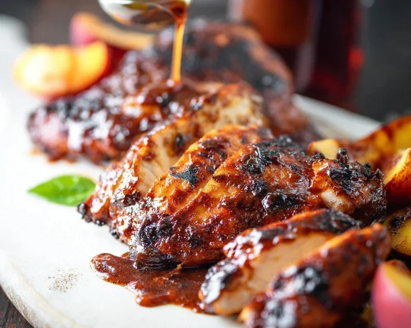 Grilled Bourbon Extract Extract Peach BBQ Chicken