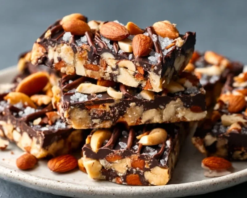 Dark Chocolate and Sea Salt Nut Bars