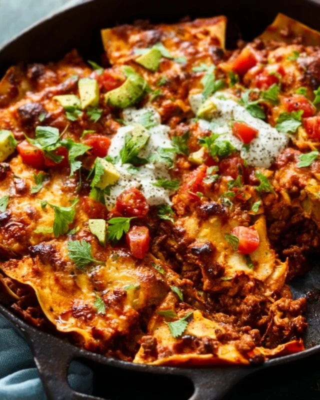 Beef Skillet Enchiladas