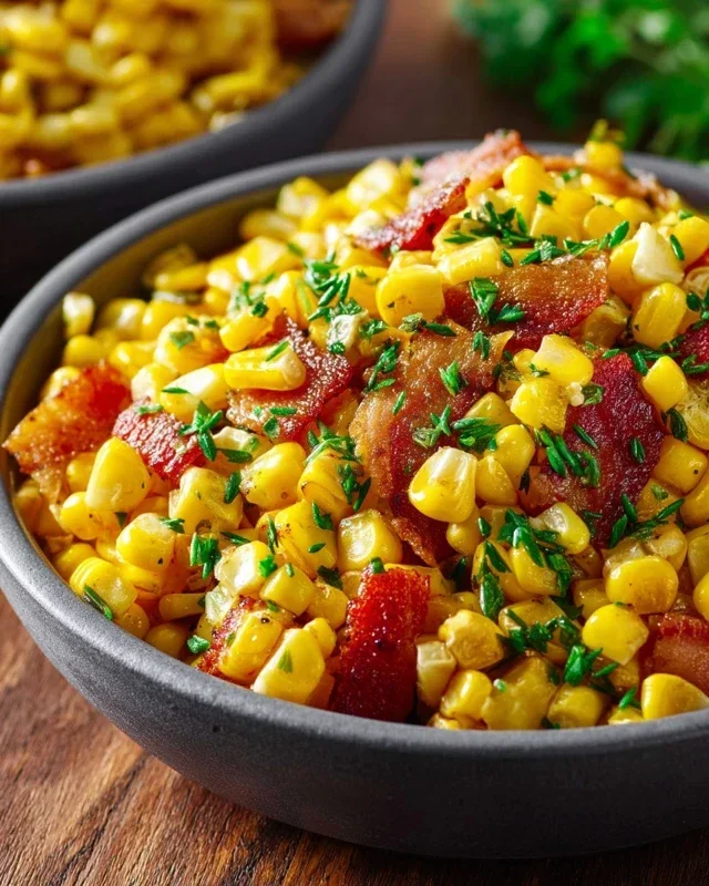 Fresh Corn and Beef Beef Bacon Side Dish