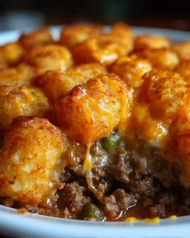Tater Tot Casserole with Ground Beef