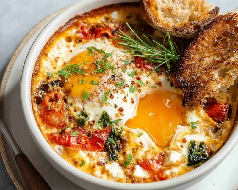 Baked Feta Eggs