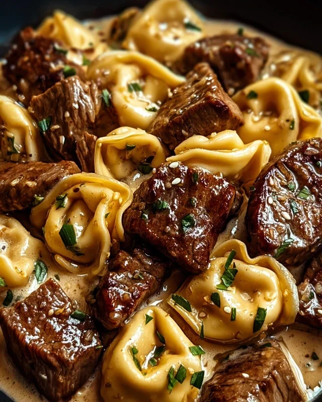 Cracked Garlic Steak Tortellini in Creamhouse Sauce Bliss