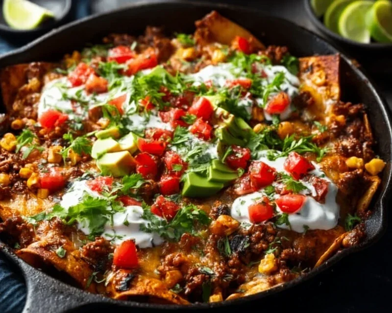 Beef Skillet Enchiladas