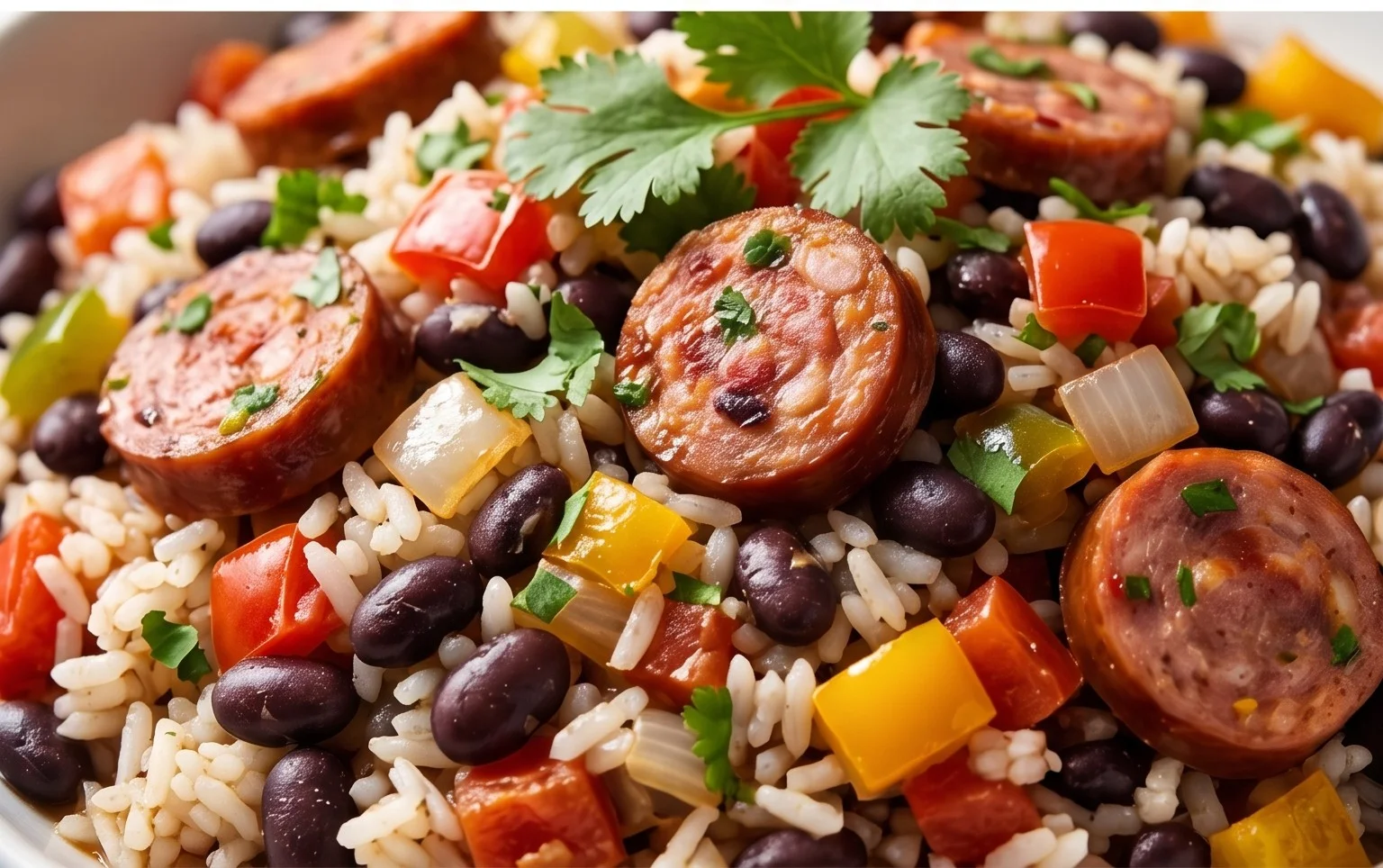 Hearty Black Beans and Rice with Sausage