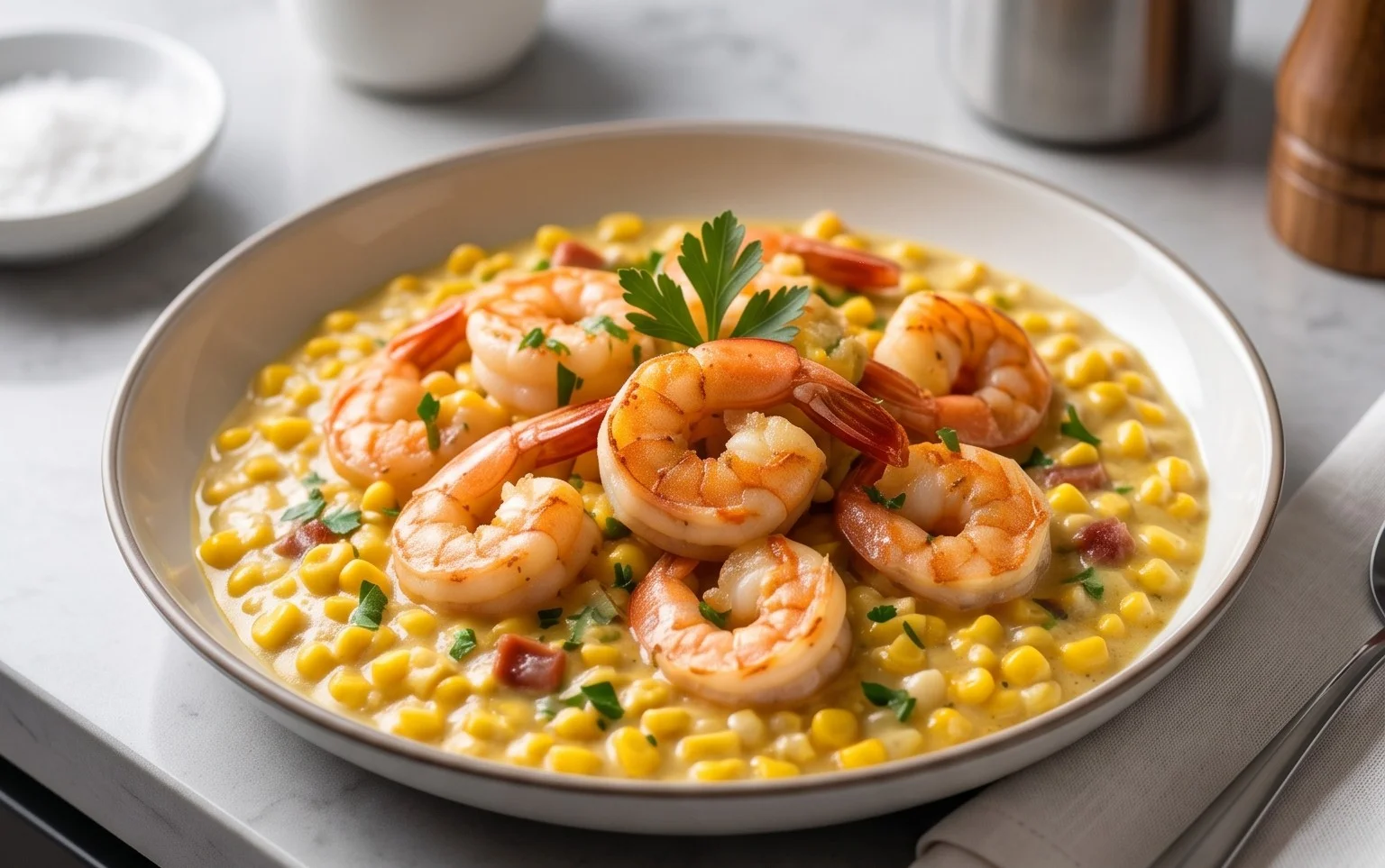 Shrimp and Creamed Corn (30 Minutes, One-Pan)