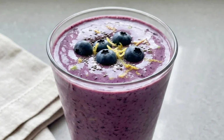 Blueberry Avocado Smoothie With Lemon & Yogurt