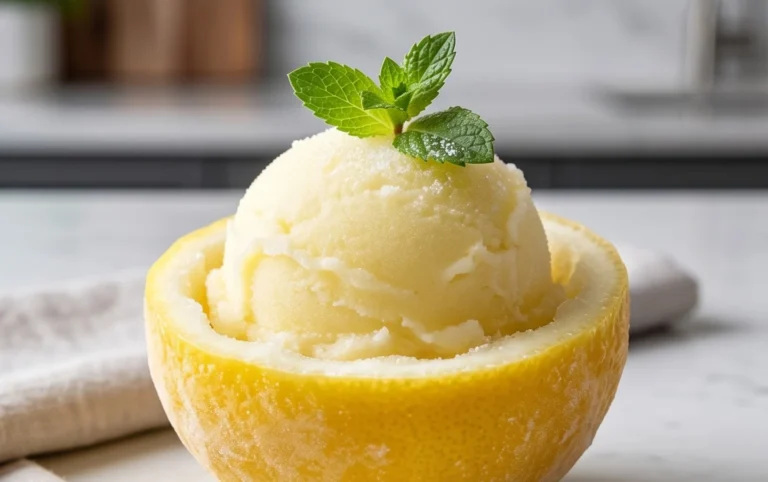 Sorbetto di Limone Dressed Up in a Frozen Lemon Shell